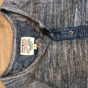 lucky brand men's henly grey blue shirt